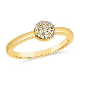 Anna Zuckerman Olivia 58 CZ Cluster Solitaire Gold Plated Sterling Ring SZ 5